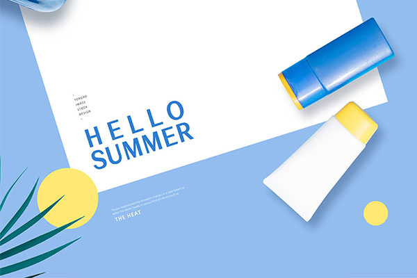 夏季防晒护肤化妆品推广海报设计韩国素材