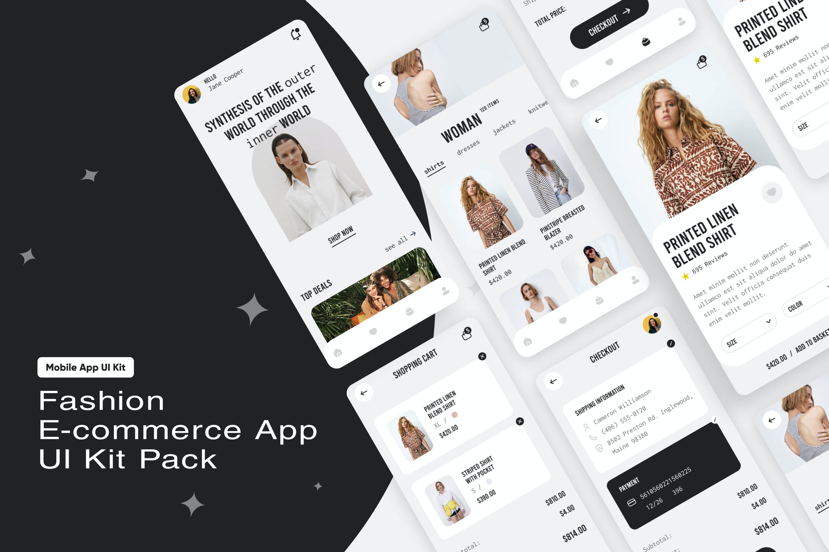 时尚电子商务App设计UI套件 Fashion E-commerce App UI Kit