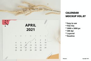 年份日历设计样机素材v7 Calendar Mockup Vol.07