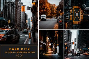城市暗黑滤镜PS动作&LR预设素材 Dark City Action & Lightrom Presets