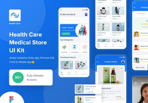 小咖下午茶：在线医疗保健App应用设计UI套件