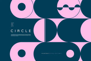 双色圆圈创意图形海报设计韩国素材