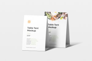 桌卡桌牌餐牌设计样机素材 Table Tent Mockup