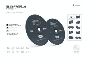 光盘CD包装设计样机模板合集v2 Compact Disc Mockup Template Set Vol 2