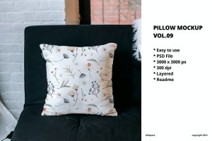 家居枕头图案设计样机素材v9 Pillow Mockup Vol.09