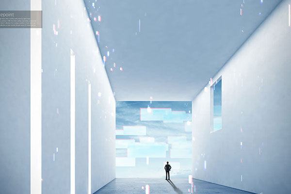 未来概念白色空间海报设计韩国素材