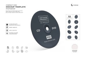 CD光盘设计样机模板集合 Compact Disc Mockup Template Set