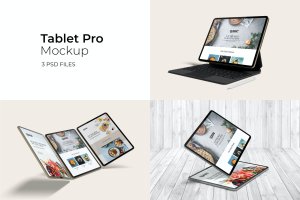 UI展示iPad Pro平板电脑屏幕样机素材v2 Tablet Pro – Screen Device – Mockup Vol.2