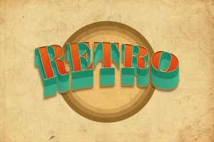复古文字效果标志Logo样机 Retro Text Effect Logo Mockup