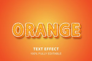 水果橙子AI文字效果矢量素材 orange text effect