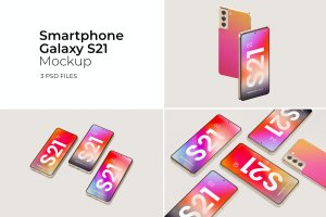 三星Galaxy S21智能手机样机模板v1 Galaxy S21 Smartphone – Mockup