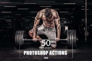 50款HDR效果运动健身照片处理ps动作 50 HDR Sports Photoshop Actions