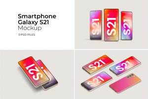三星Galaxy S21智能手机样机v4 Galaxy S21 Smartphone Mockup Vol.4