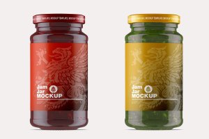 果酱罐/瓶品牌包装设计样机模板素材 Jam Jar Mockup