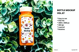 果汁饮料瓶子包装设计样机v7 Bottle Mockup Vol.07