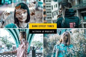 暗黑效果色调PS动作&LR预设素材 Dark Effect Tones Action & Lightroom Preset