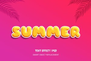 夏季主题3D文字效果 summer 3d text effect