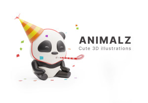 小咖下午茶：可爱的3D动物插画素材