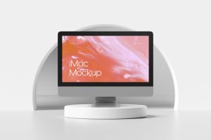 极简主义iMac一体机电脑样机 Minimalist iMac Mockup