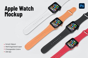 苹果Apple Watch手表屏幕样机模板 Apple Watch Mockups