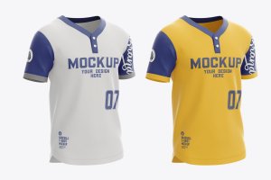 棒球运动衫设计样机模板素材 Baseball Jersey Mockup