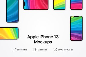 新款苹果iPhone 13全彩色手机样机 New Apple iPhone 13 all colours – 2 mockups