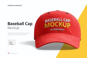 棒球帽运动品牌设计样机素材 Baseball Cap Mockup