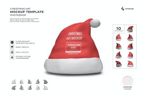 圣诞帽设计样机模板集合 Christmas Hat Mockup Template Set