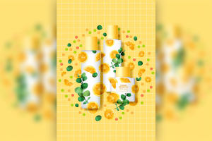 柑橘成分化妆品海报设计韩国素材