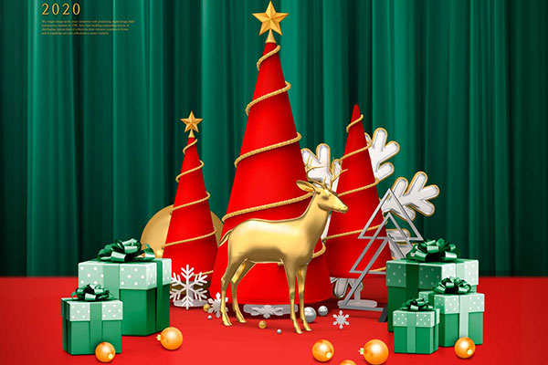 圣诞礼品装饰场景海报设计韩国素材[PSD]