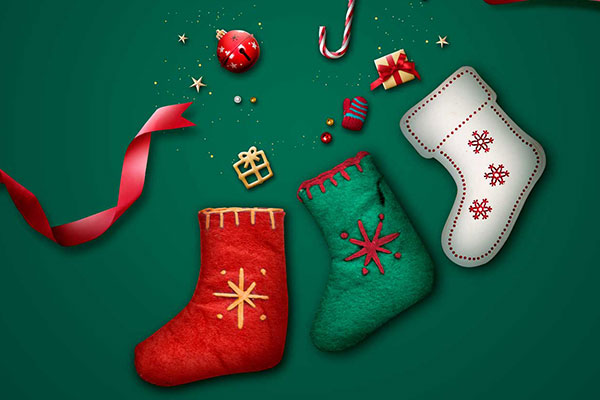 圣诞礼袜圣诞节活动海报设计韩国素材[PSD]