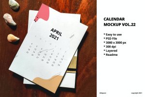 年份日历设计样机素材v22 Calendar Mockup Vol.22
