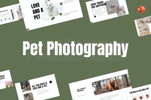 宠物摄影极简主义PPT幻灯片模板下载 Pet Photography Minimalist PowerPoint Template