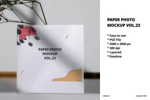 纸张照片展示样机模板v23 Paper Photo Mockup Vol.23