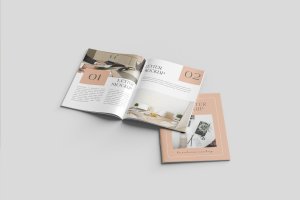 美国信纸尺寸杂志手册目录设计样机素材 US Letter Brochure / Catalog Mock-Up