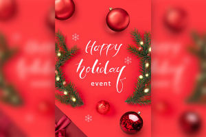 装饰品圣诞假期活动海报设计韩国素材[PSD]