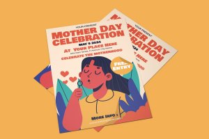 母亲节活动海报设计模板 Mother’s Day Event – Poster Template