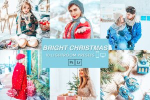 10个明亮的圣诞照片滤镜LR预设模板 10 Bright Christmas Desktop & Mobile presets
