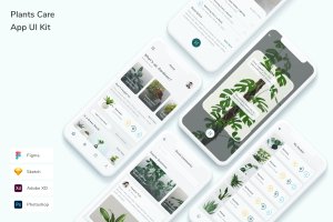 植物护理App手机应用程序UI设计套件 Plants Care App UI Kit