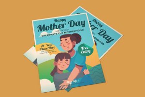 母亲节促销活动海报设计模板 Mother’s Day Event – Poster Template