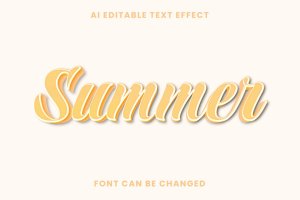 夏季矢量文字效果 Summer Text Effect