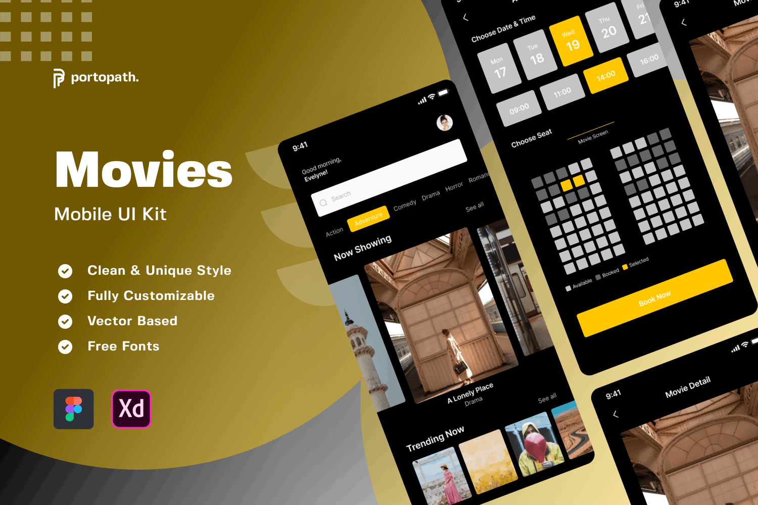 电影App移动应用UI设计模板 Movies Mobile Apps