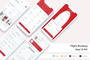 机票预订App UI设计素材 Flight Booking App UI Kit