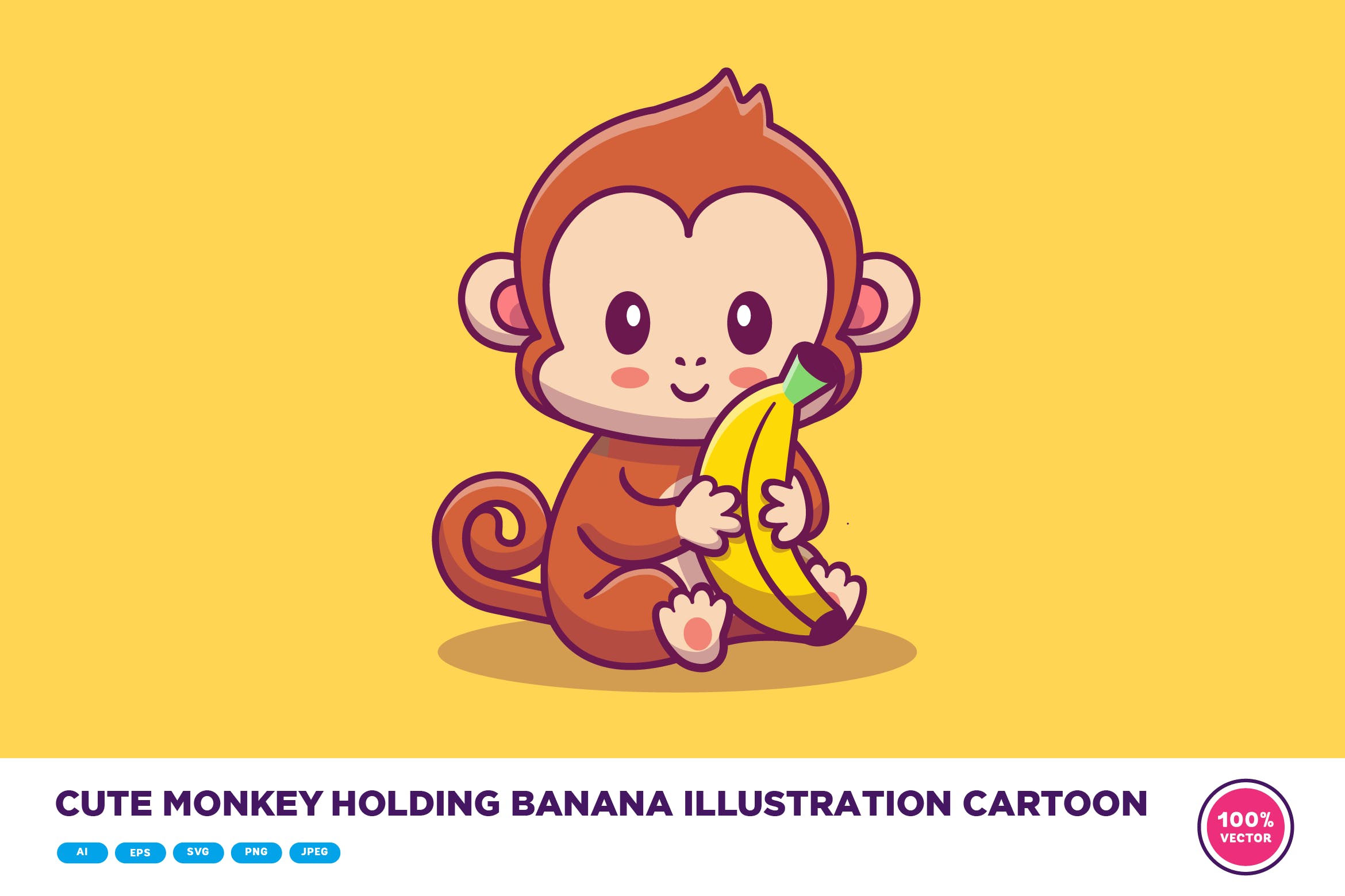 倒挂疏枝抱桃子的猴子插画图片素材-编号40014179-图行天下