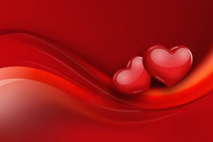 红心爱心红色背景情人节素材v3 Red Hearts On A Red Background