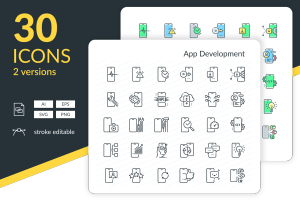 App应用开发矢量图标 App Development Icons