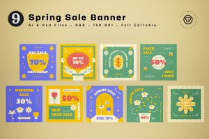 春季促销Banner广告模板 Spring Sale Banner