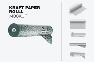 工艺纸卷图案设计样机 Craft Paper Roll Mockup