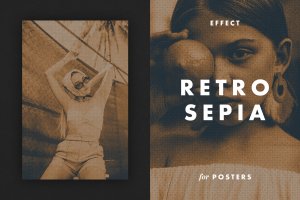 复古棕褐色特效海报模板 Retro Sepia Effect for Posters