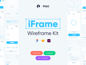 小咖下午茶：iFrame App设计线框图UI套件